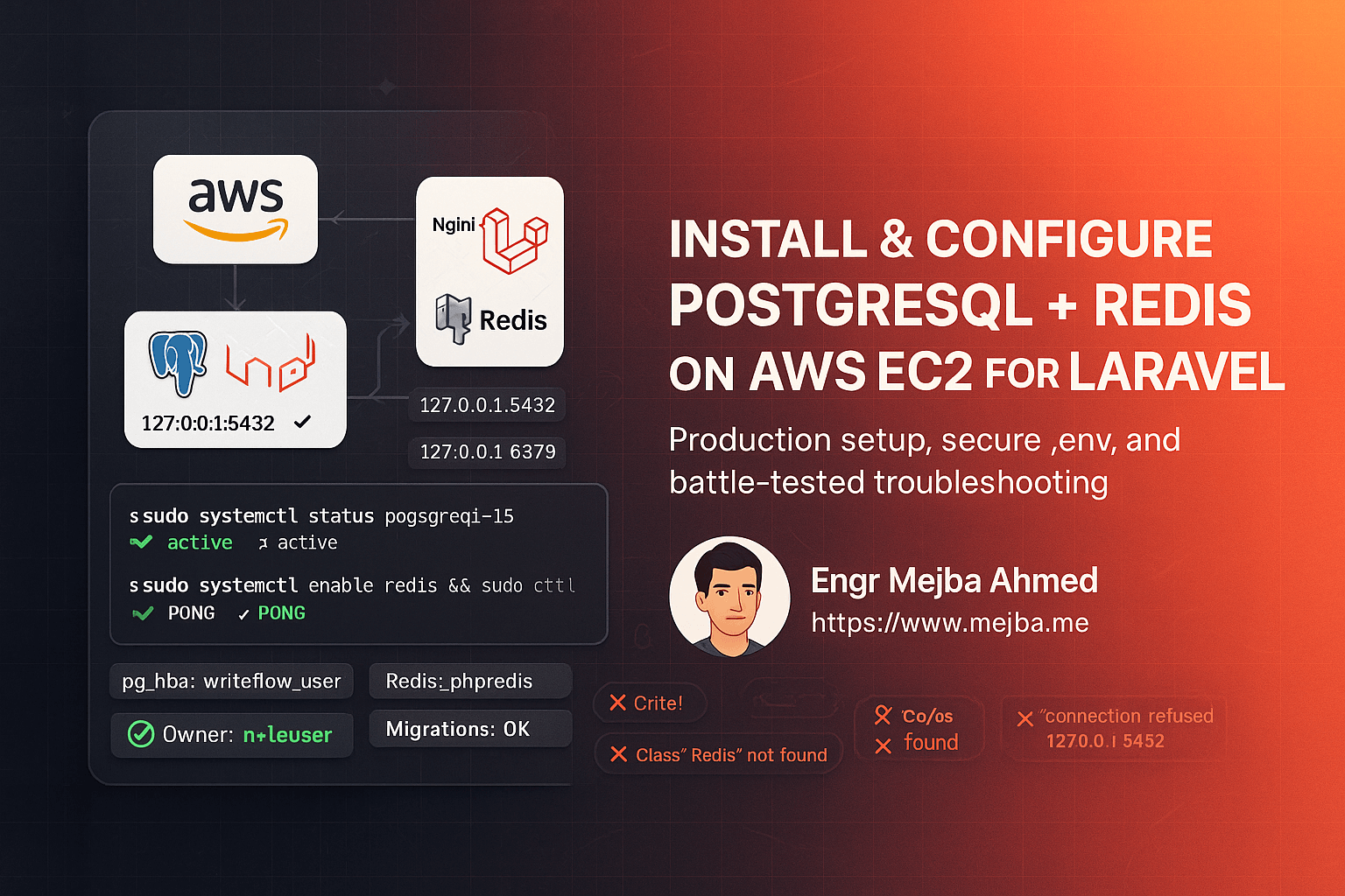 Ultimate DevOps Guide: Install and Configure PostgreSQL & Redis Locally on AWS EC2 for Laravel (Fix Common Connection Errors)
