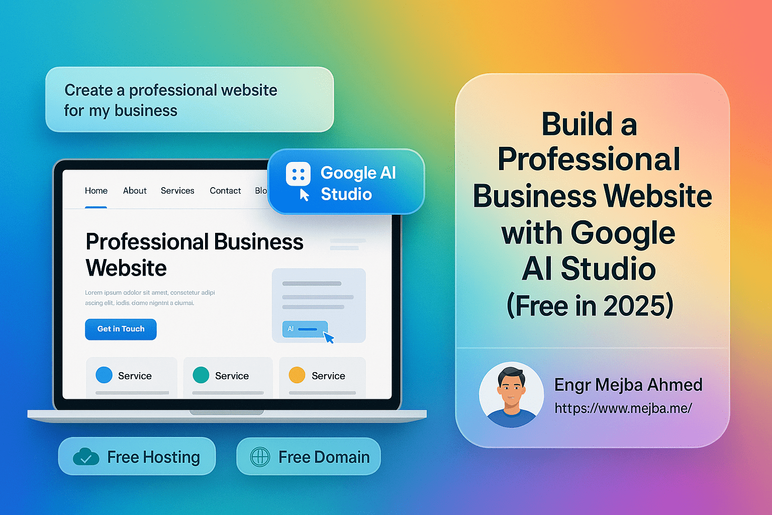 How to Build a Professional Business Website Using Google AI Studio (Free Hosting + Domain) in 2025