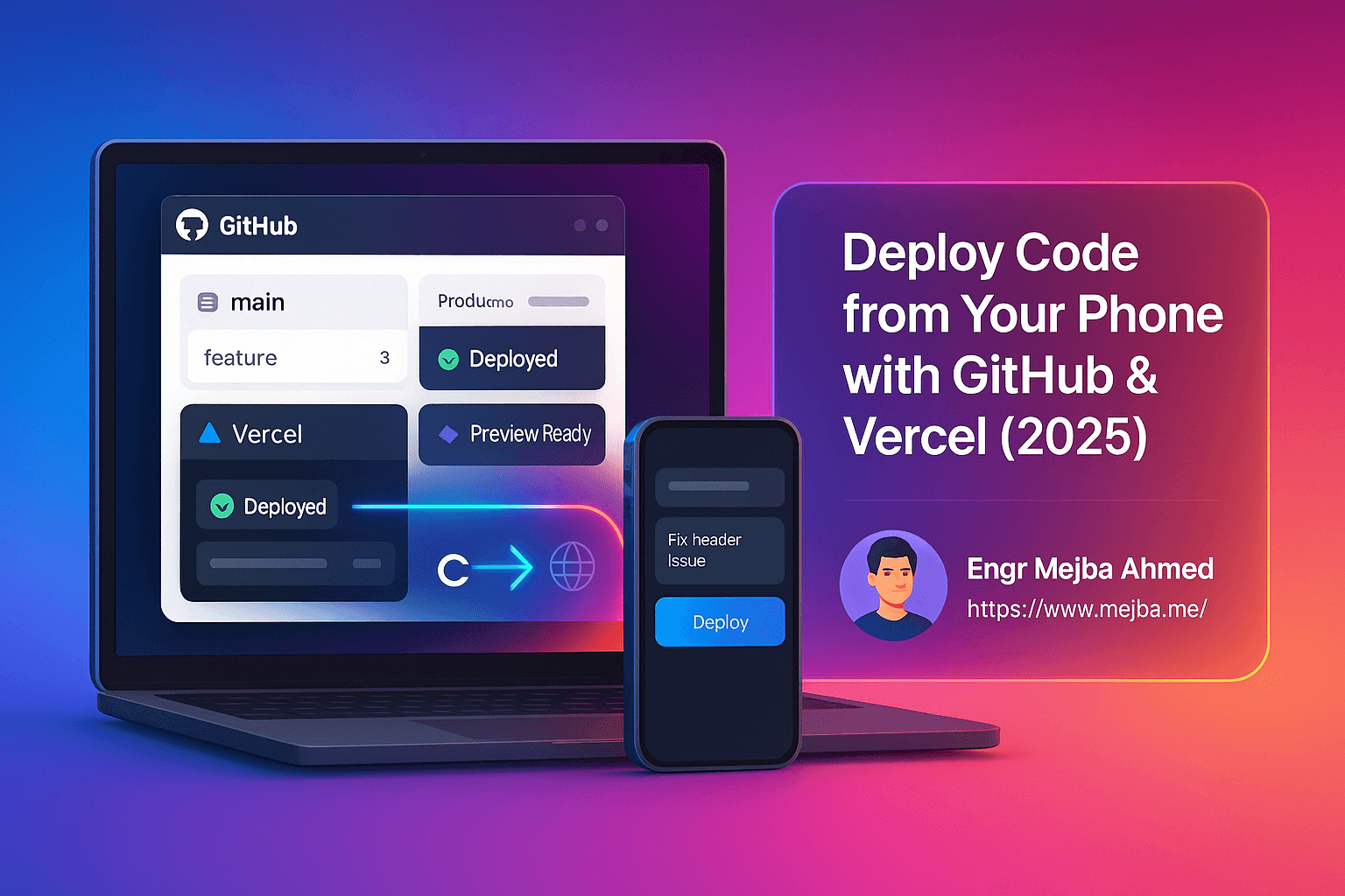 Deploy Code from Your Phone: Complete Auto-Deployment Guide with GitHub and Vercel in 2025