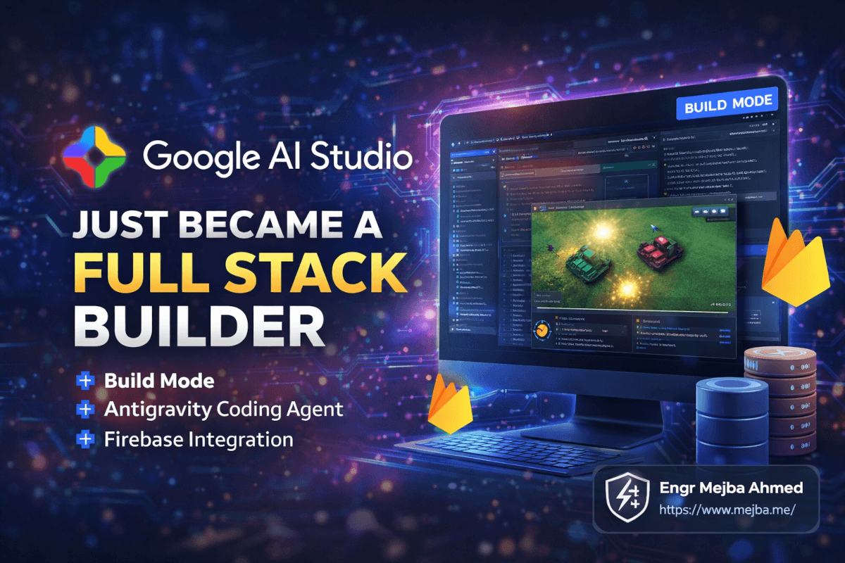 Google AI Studio acabou de se tornar um Full Stack Builder