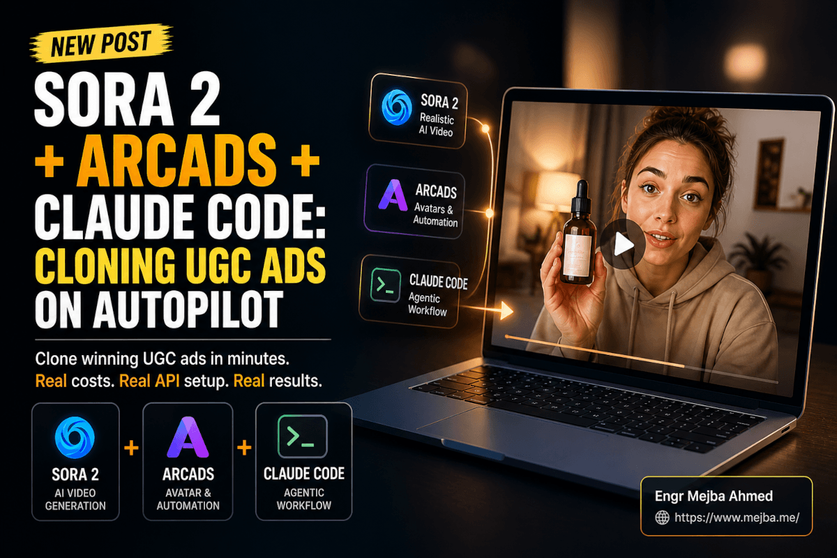 Sora 2 + Arcads + Claude Code: UGC-ads klonen op autopilot