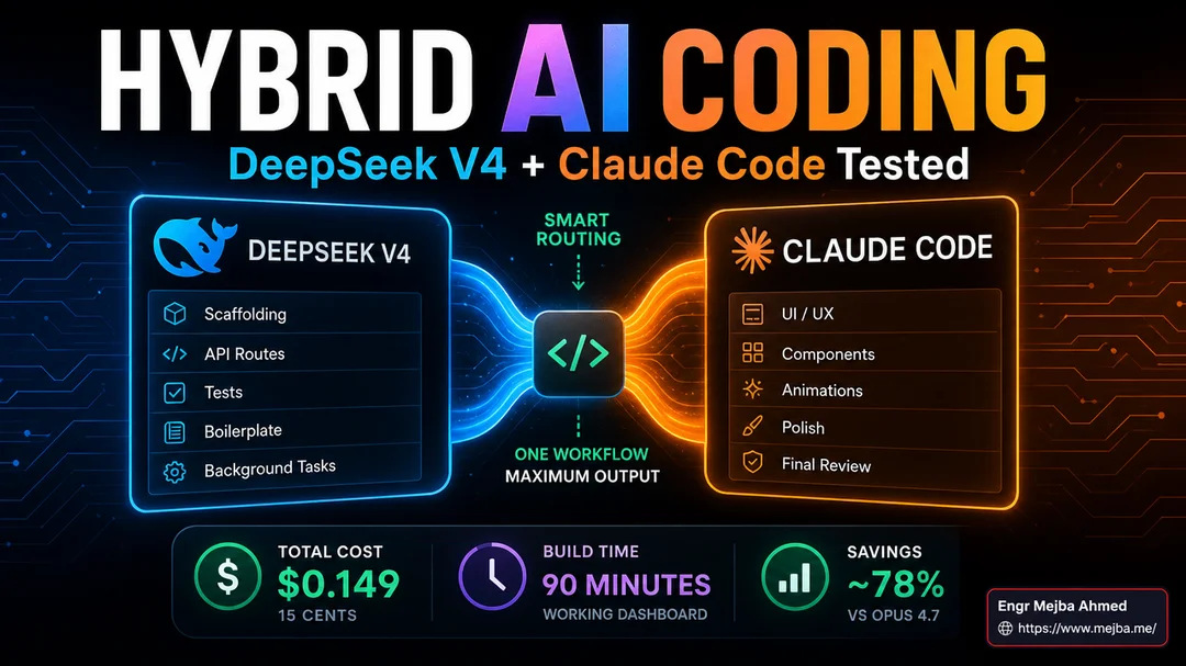 Hybrid AI Coding: DeepSeek V4 + Claude Code Tested