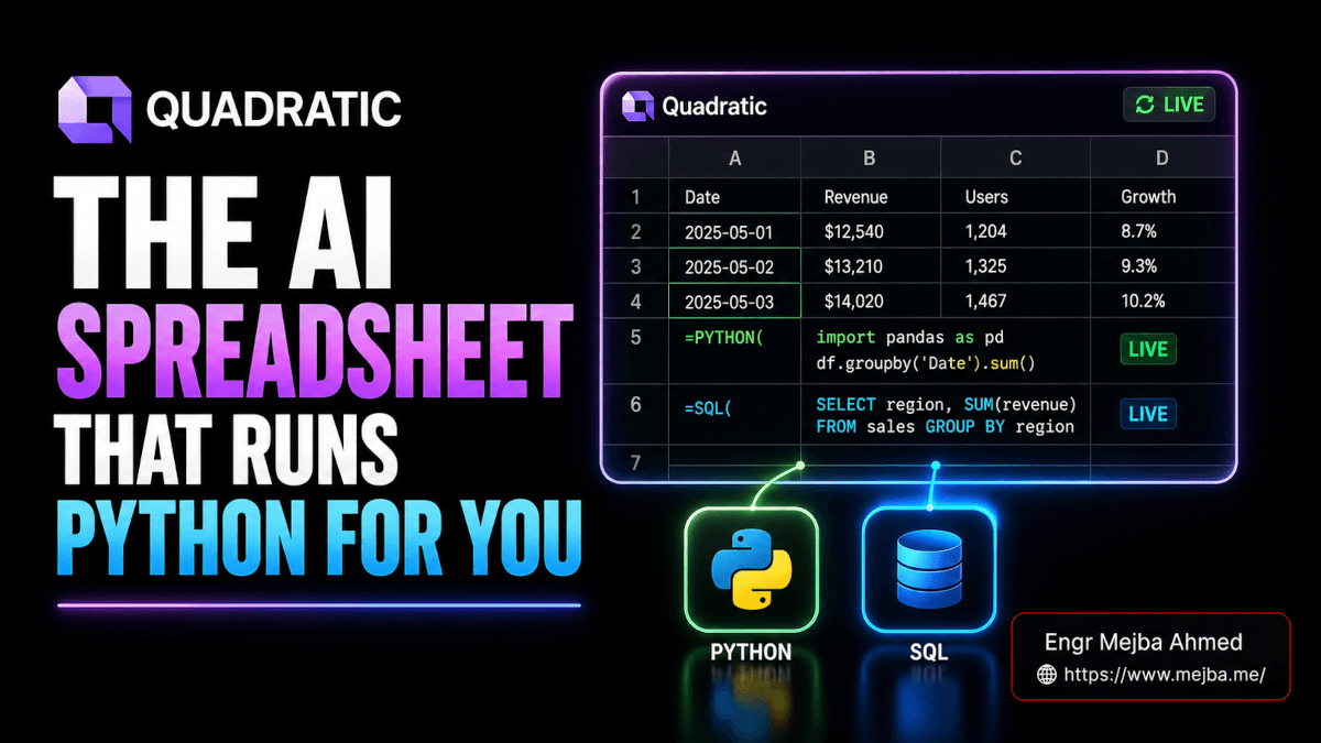 Quadratic AI Spreadsheet: I Tested Python + SQL Cells