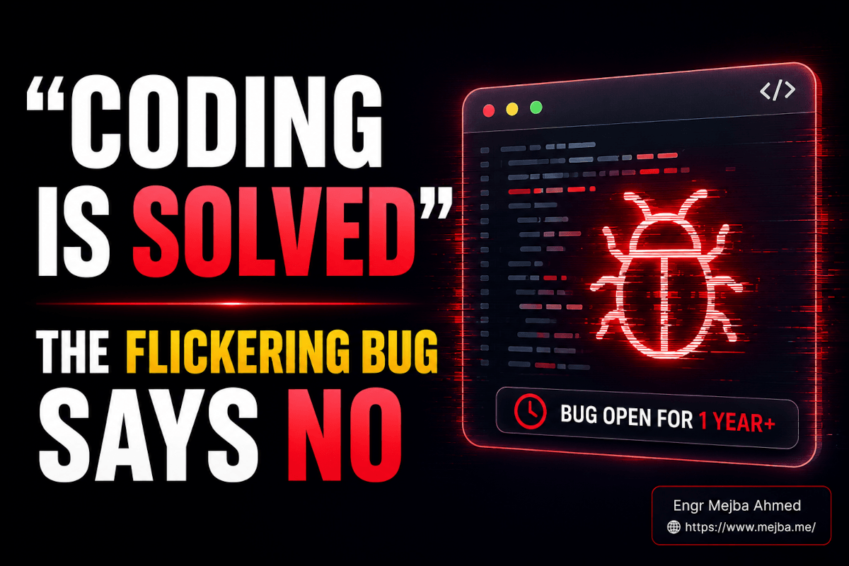 "Coding Is Solved"? The Flickering Bug Says No