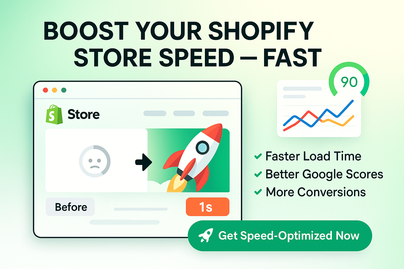 You will get Boost Shopify Store Speed for Higher Conversions & Google Scores