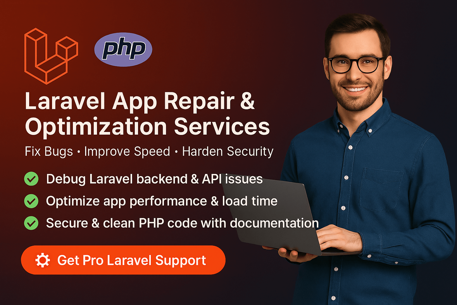 I will fix laravel bugs and optimize performance as your PHP developer