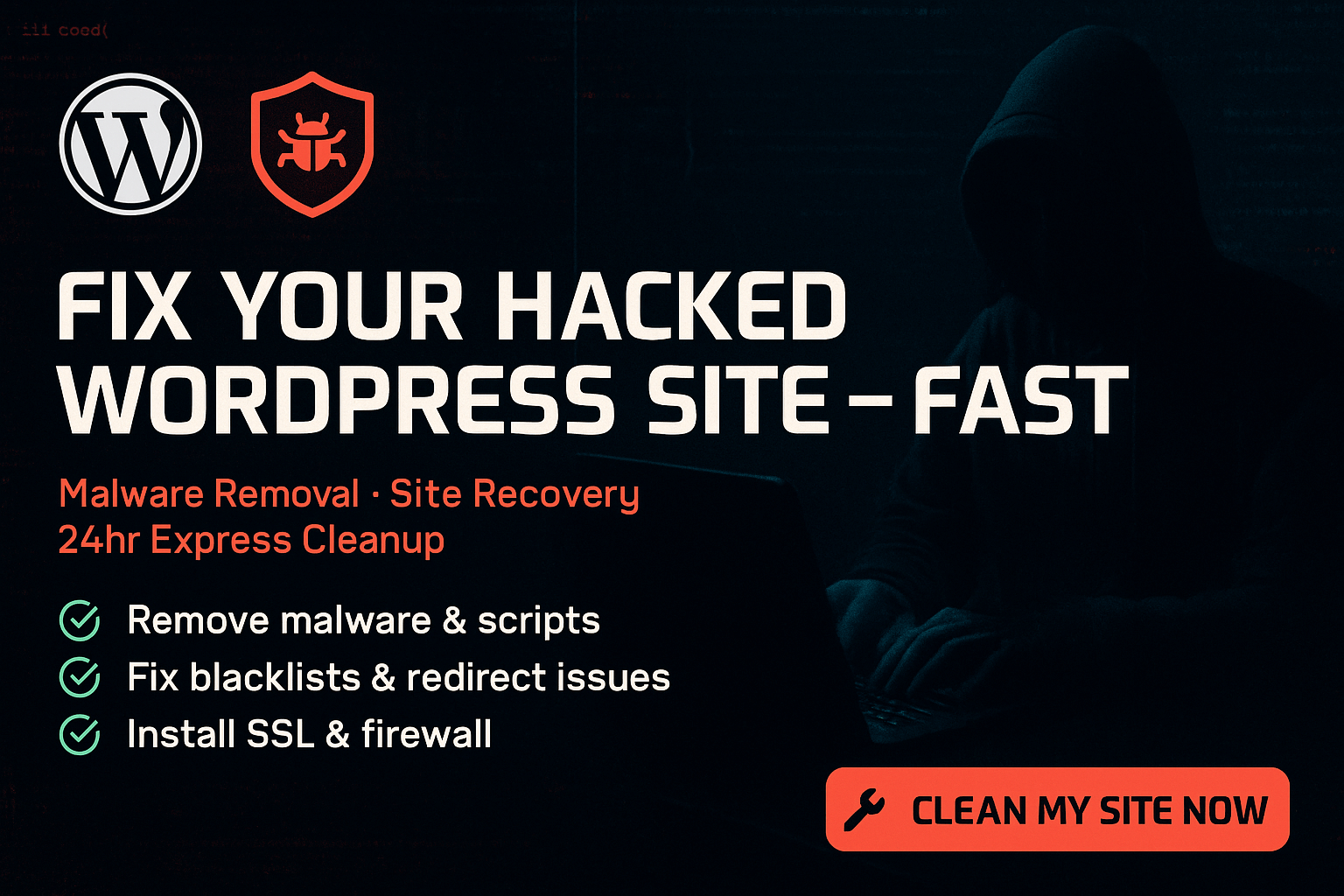 I will remove malware and fix your hacked wordpress website in 24 hours