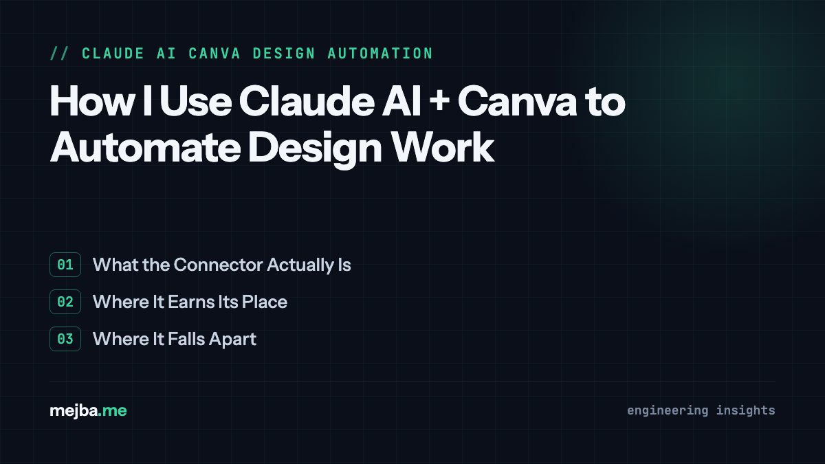How I Use Claude AI + Canva to Automate Design Work - overview of what the connector actually is, where it earns its place