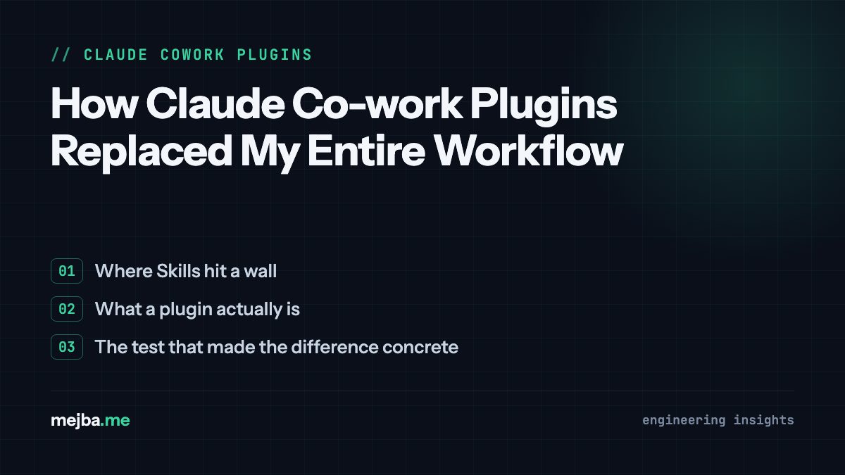 How Claude Co-work Plugins Replaced My Entire Workflow - overview of where skills hit a wall, what a plugin actually is