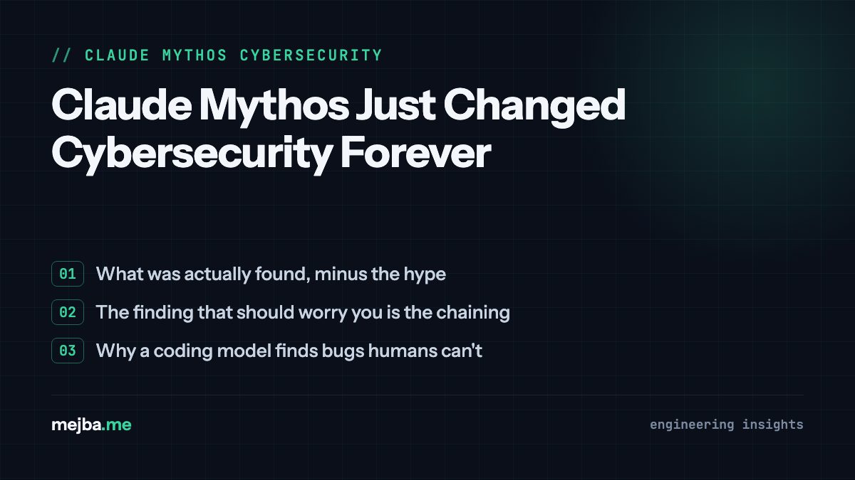 Claude Mythos Just Changed Cybersecurity Forever - overview of what was actually found, minus the hype, the finding that should worry you is the chaining