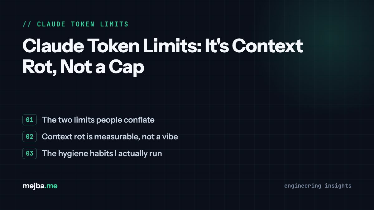 Claude Token Limits: It's Context Rot, Not a Cap - overview of the two limits people conflate, context rot is measurable, not a vibe