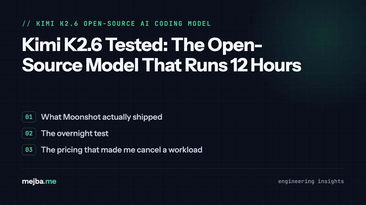 Kimi K2.6 Tested: The Open-Source Model That Runs 12 Hours - overview of what moonshot actually shipped, the overnight test