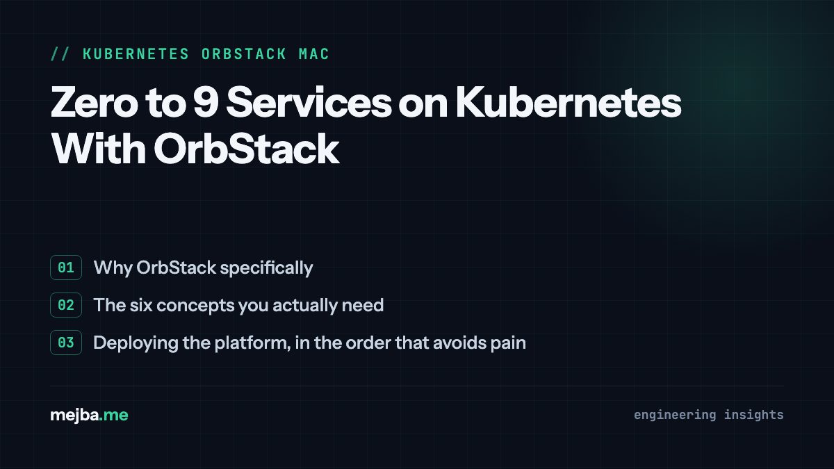 Zero to 9 Services on Kubernetes With OrbStack - overview of why orbstack specifically, the six concepts you actually need