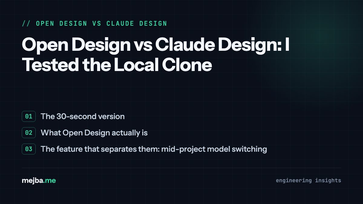 Open Design vs Claude Design: I Tested the Local Clone - overview of the 30-second version, what open design actually is