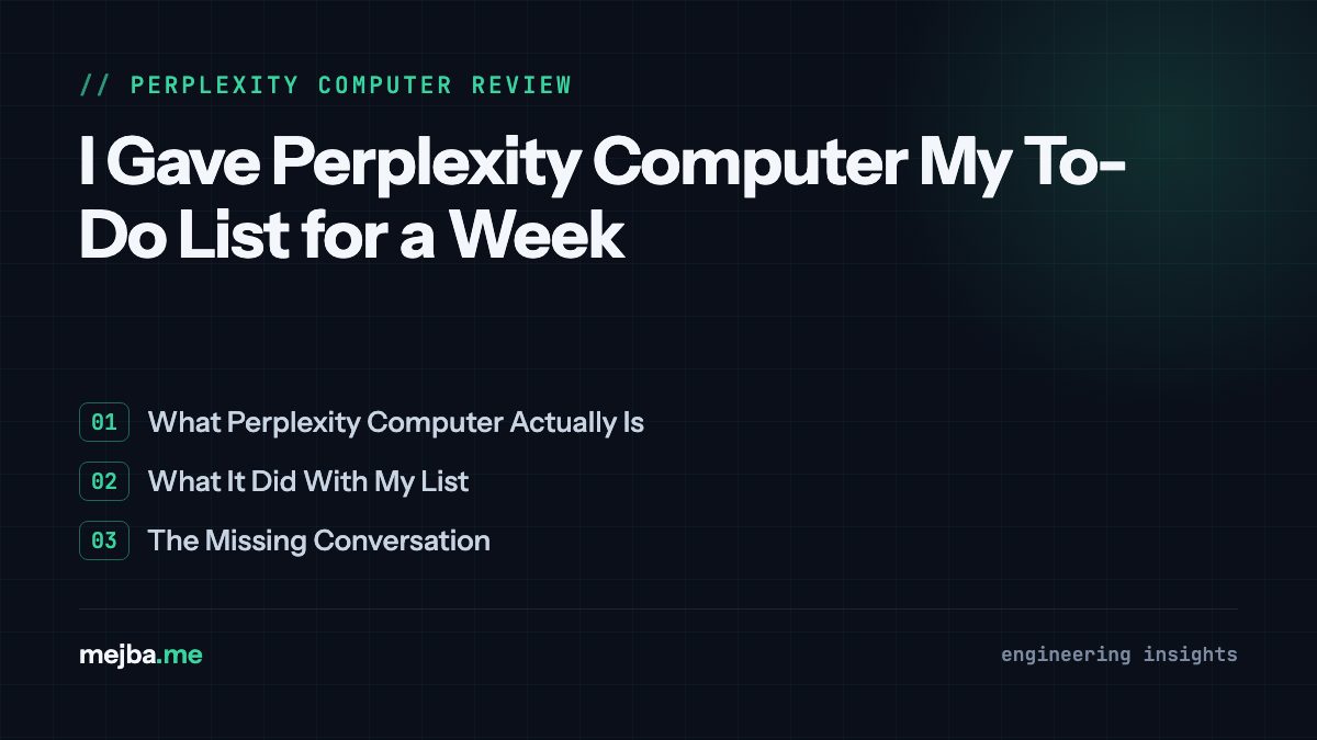 I Gave Perplexity Computer My To-Do List for a Week - overview of what perplexity computer actually is, what it did with my list