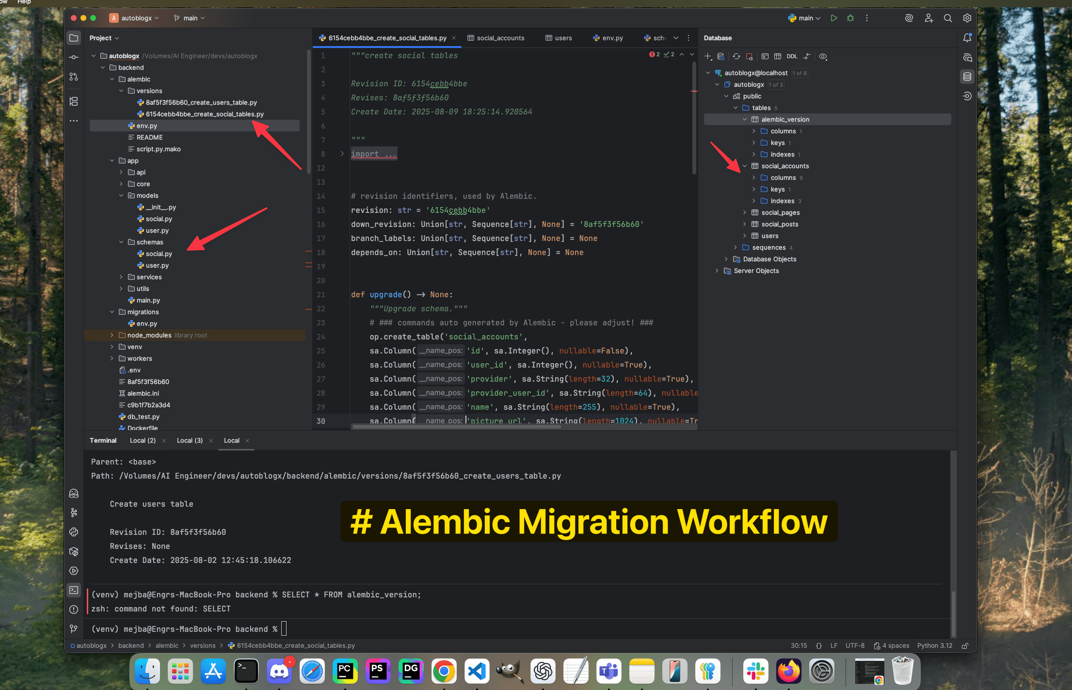 Alembic Migration Workflow – Scalable, Reliable Database Versioning