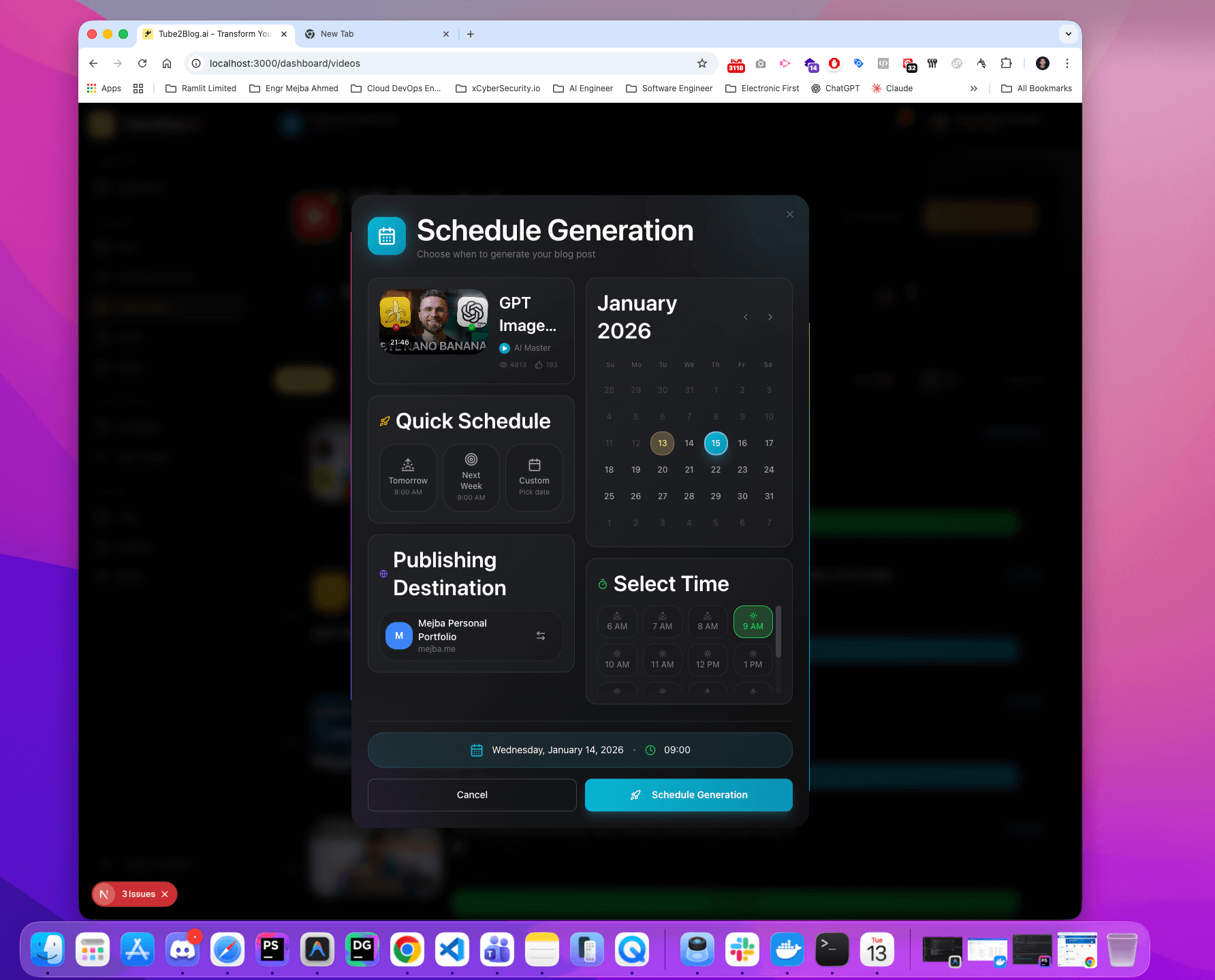Tube2Blog.ai Dashboard - Full Admin Panel Tour (Next.js + Tailwind CSS) - Screenshot 8