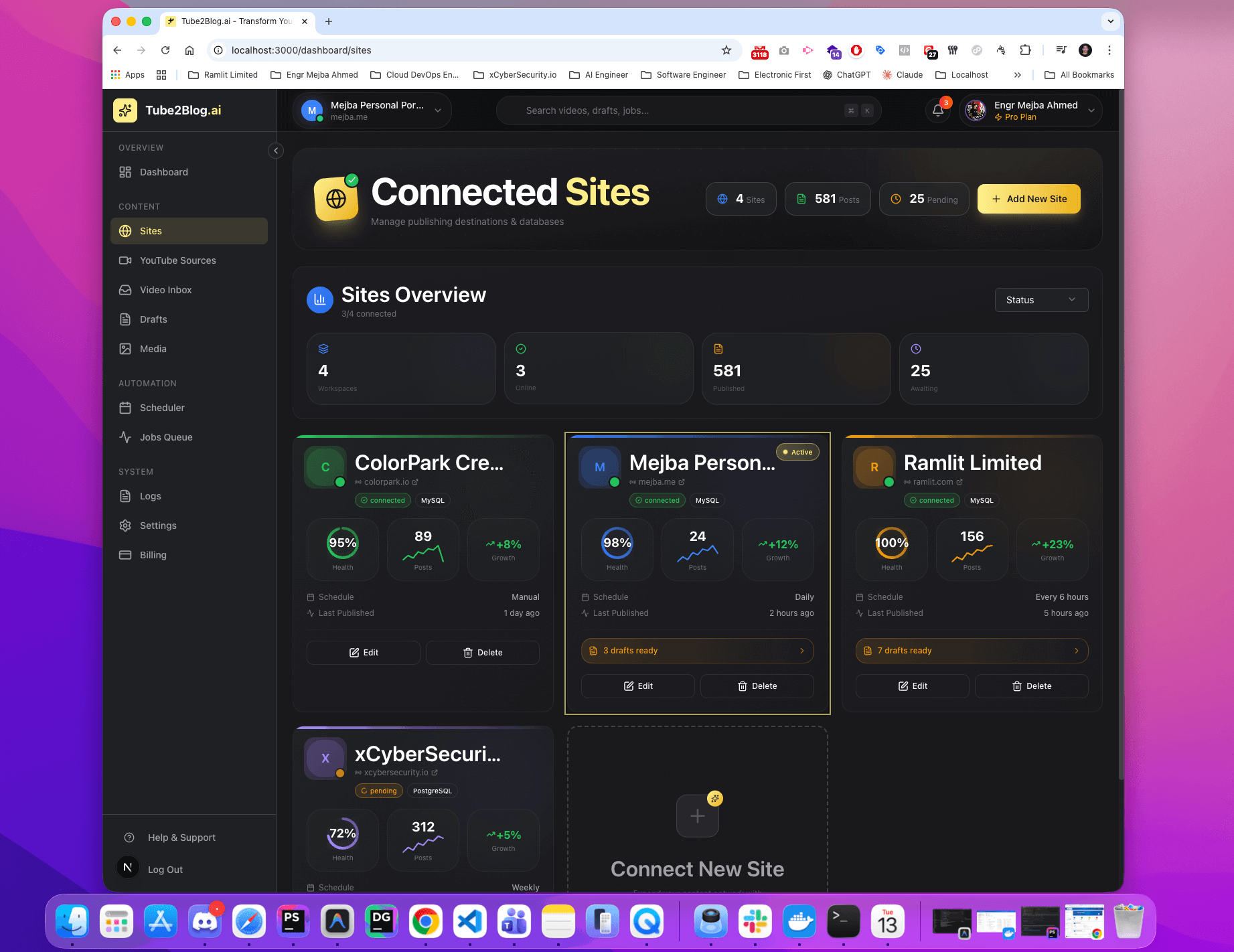 Tube2Blog.ai Dashboard - Full Admin Panel Tour (Next.js + Tailwind CSS) - Screenshot 10