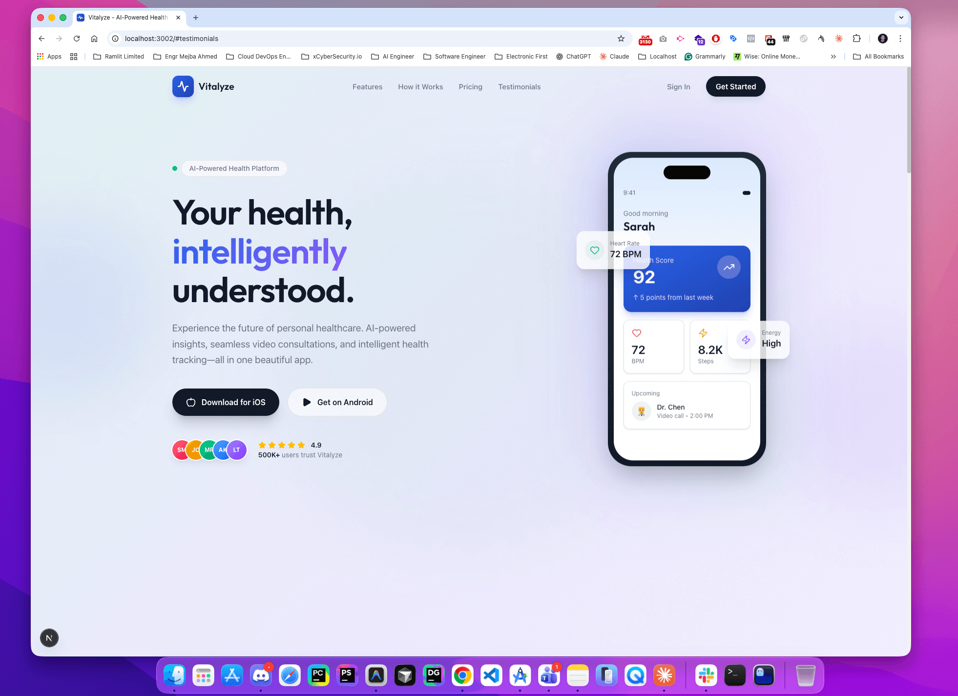 Vitalyze - AI-Powered Health Companion Landing Page  - Screenshot 3