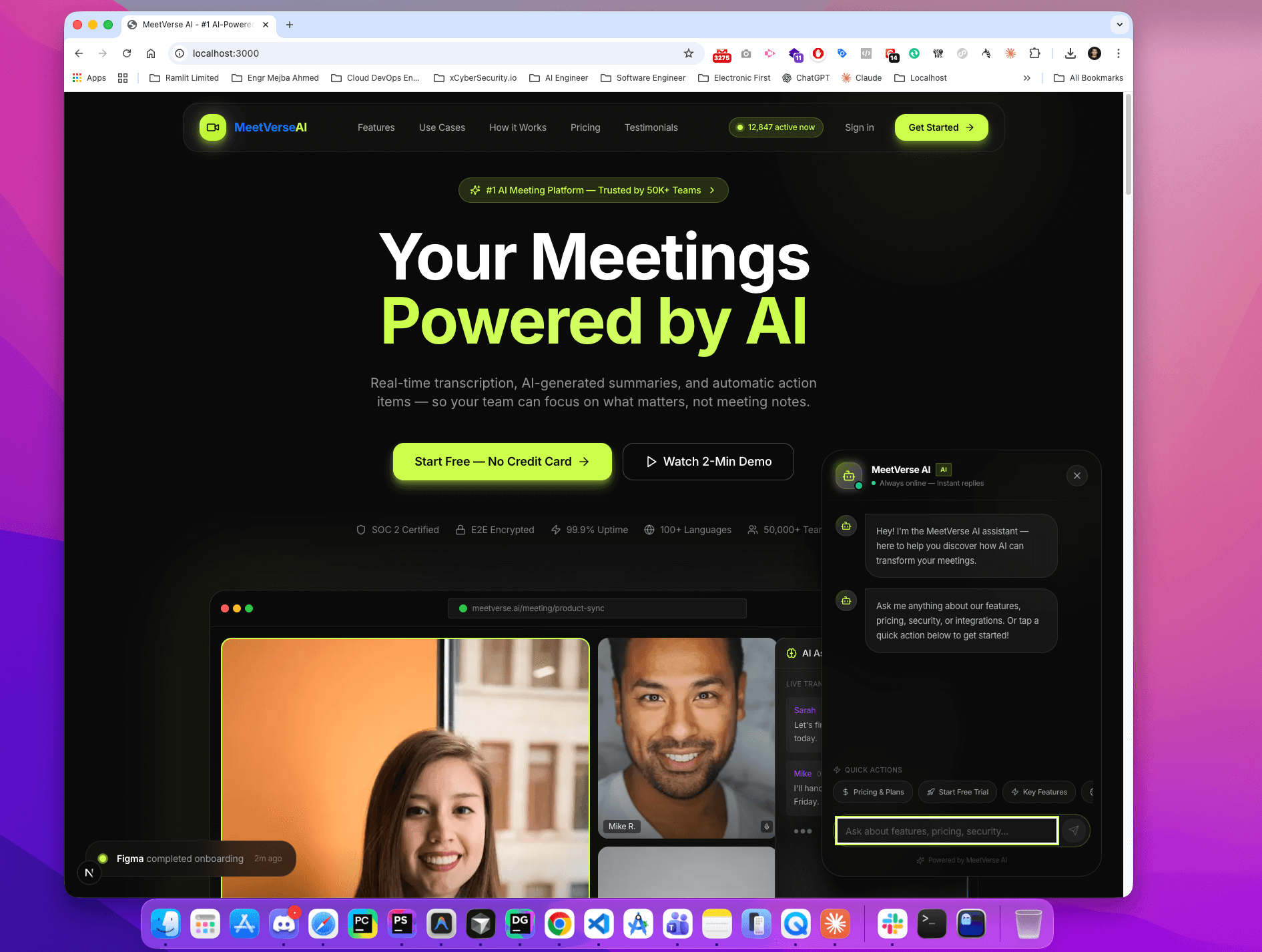 MeetVerse AI — Intelligent Video Conferencing & Meeting Co-Pilot Platform  - Screenshot 2