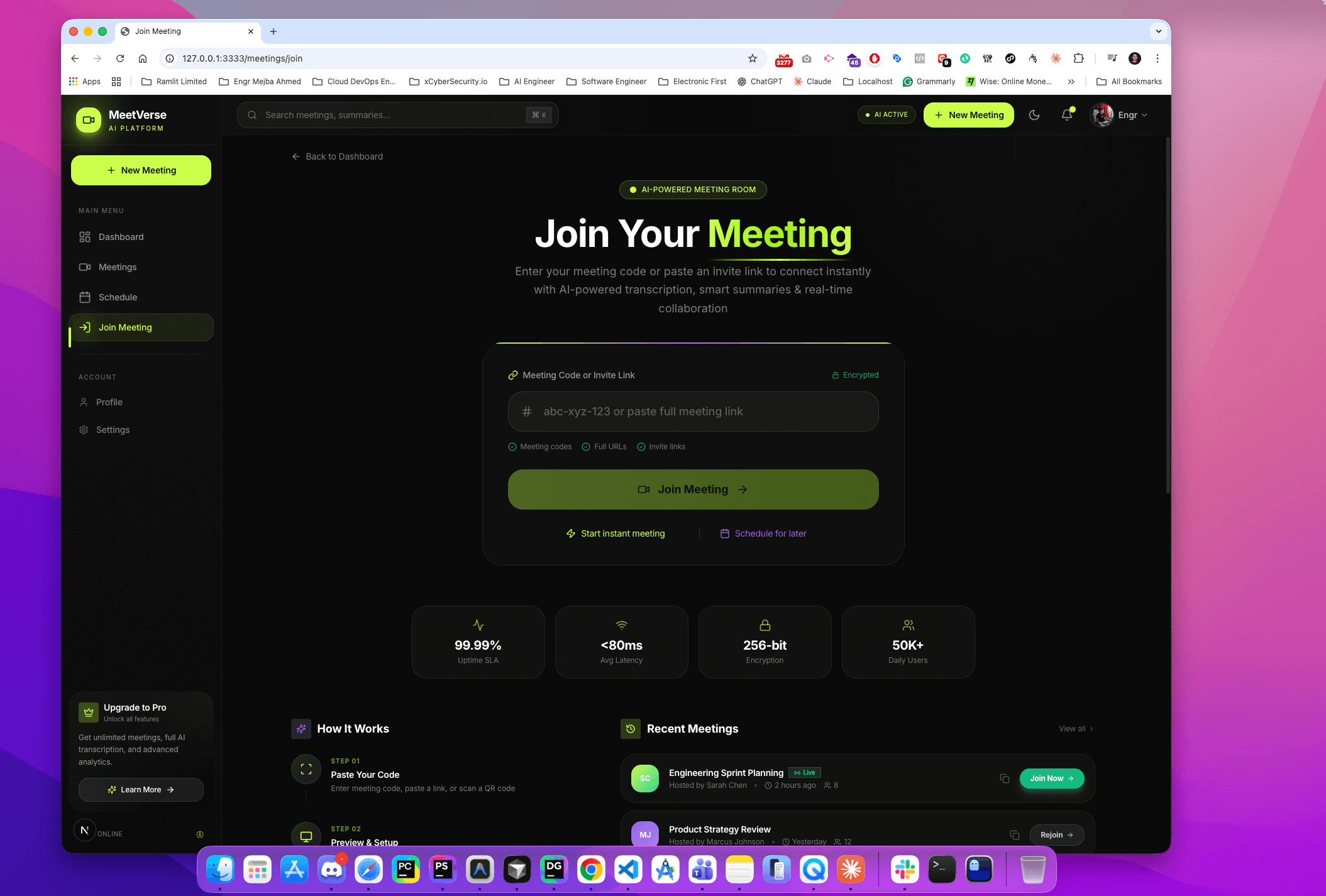 MeetVerse AI — Intelligent Video Conferencing & Meeting Co-Pilot Platform  - Screenshot 6