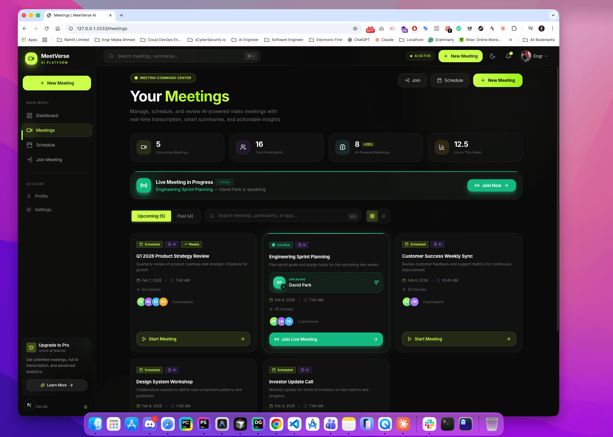 MeetVerse AI — Intelligent Video Conferencing & Meeting Co-Pilot Platform  - Screenshot 7