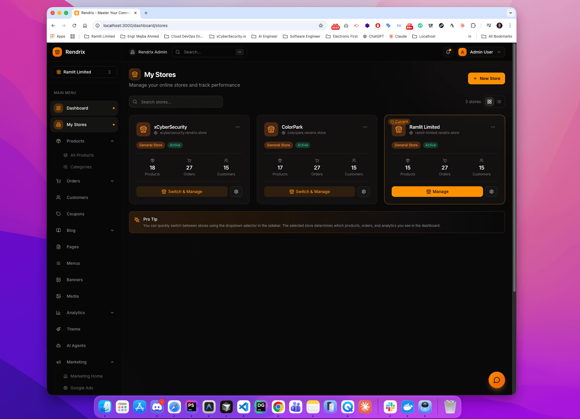 Rendrix - Multi-Tenant E-Commerce Admin Dashboard - Screenshot 2
