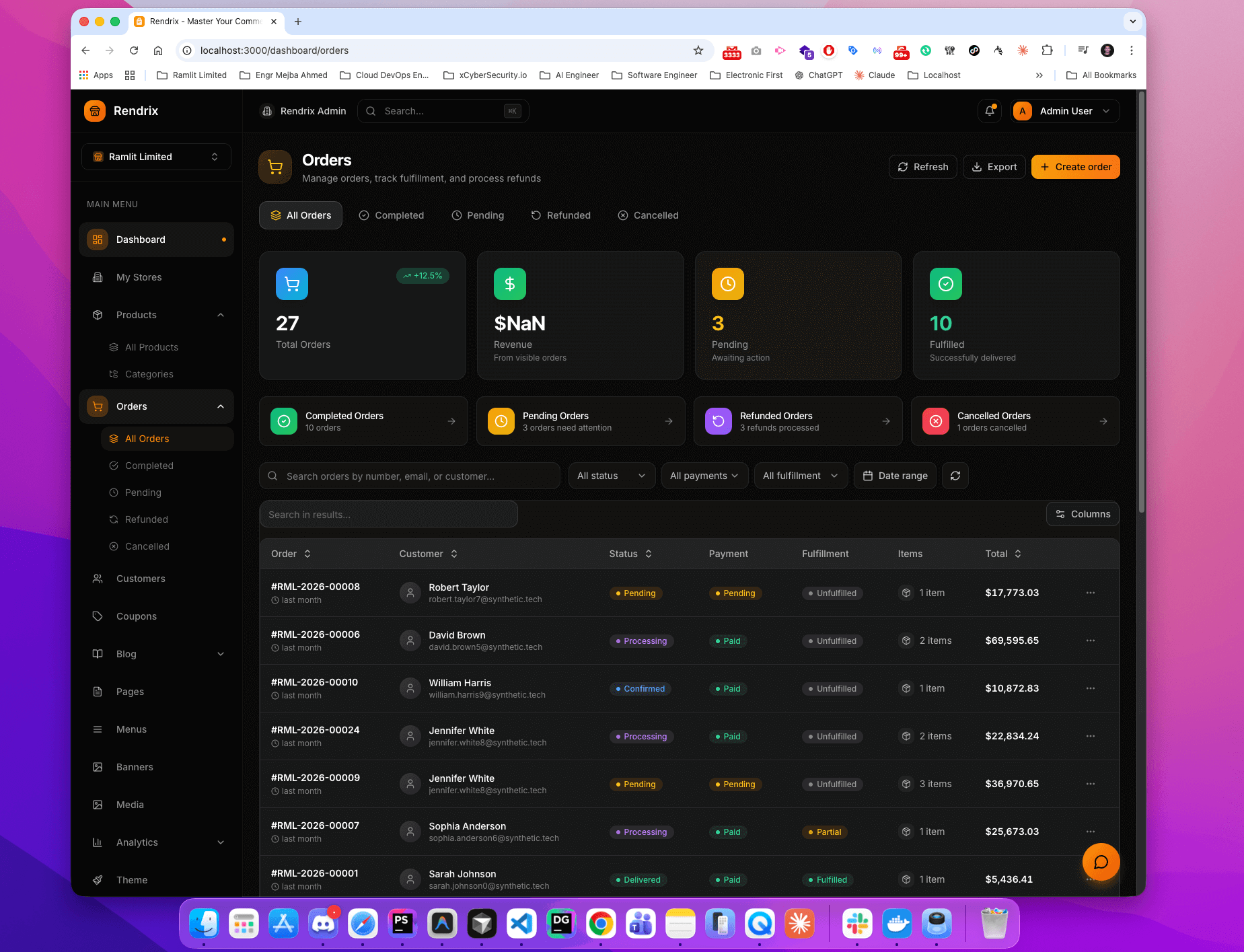Rendrix - Multi-Tenant E-Commerce Admin Dashboard - Screenshot 4