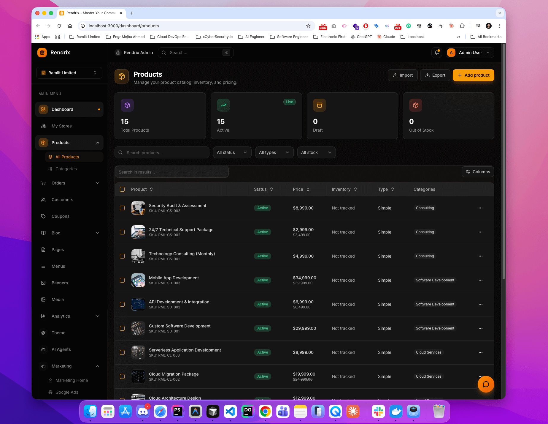 Rendrix - Multi-Tenant E-Commerce Admin Dashboard - Screenshot 5
