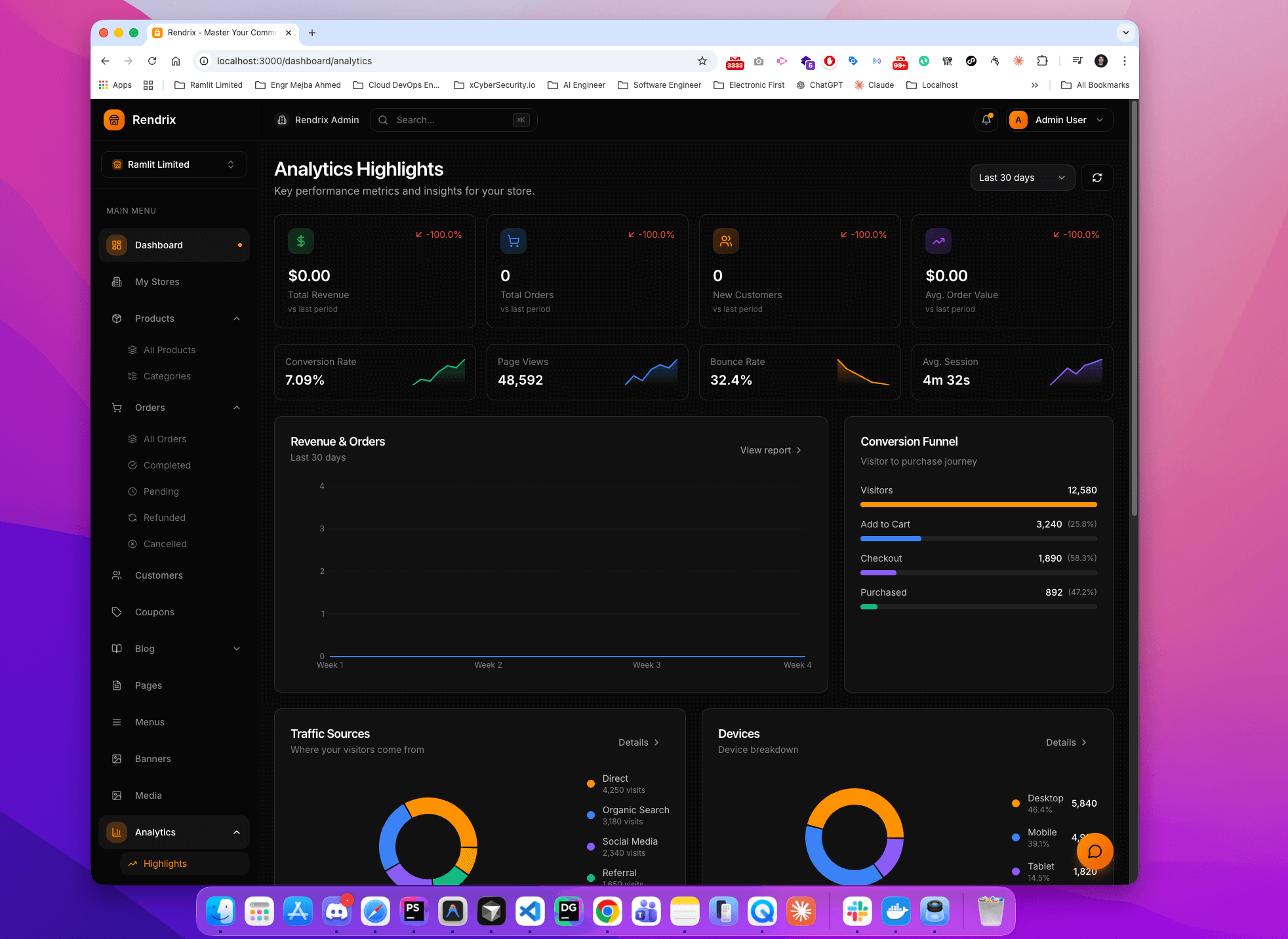 Rendrix - Multi-Tenant E-Commerce Admin Dashboard - Screenshot 6