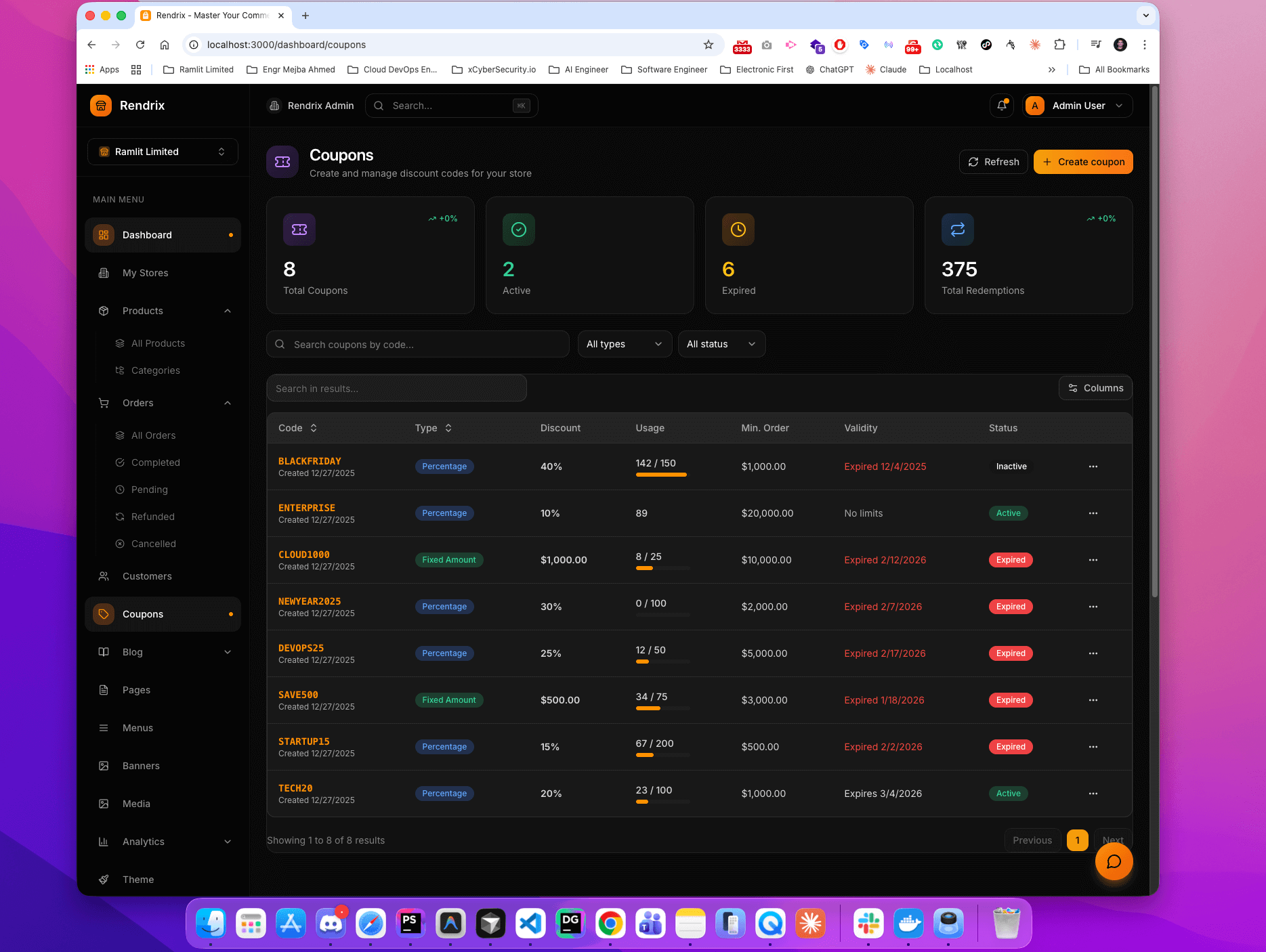 Rendrix - Multi-Tenant E-Commerce Admin Dashboard - Screenshot 9