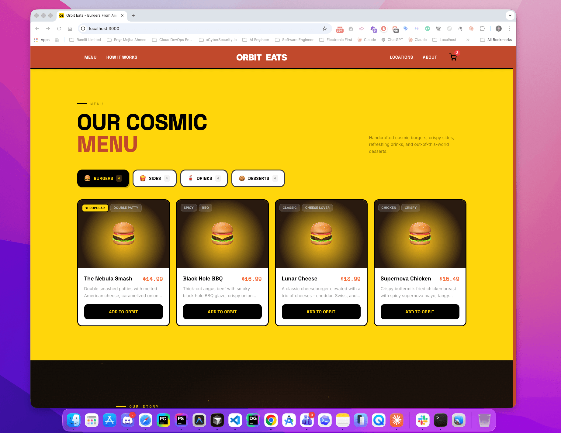 Orbit Eats — Space-Themed Restaurant Website - Screenshot 3