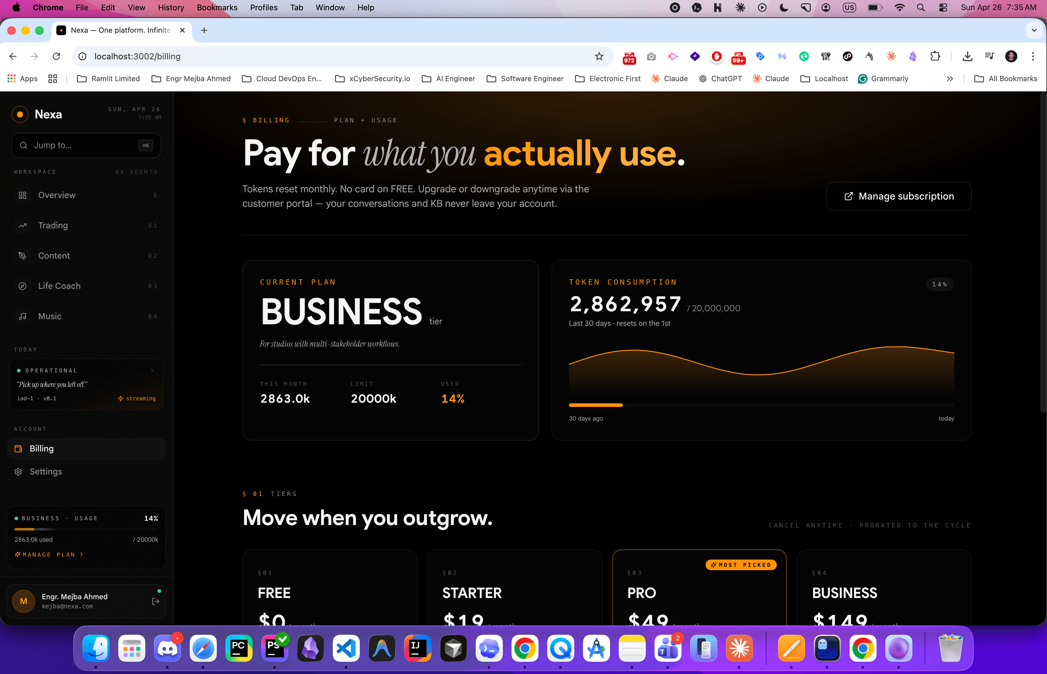 Nexa — Multi-Agent AI Dashboard with Claude-Powered Specialists - Screenshot 2