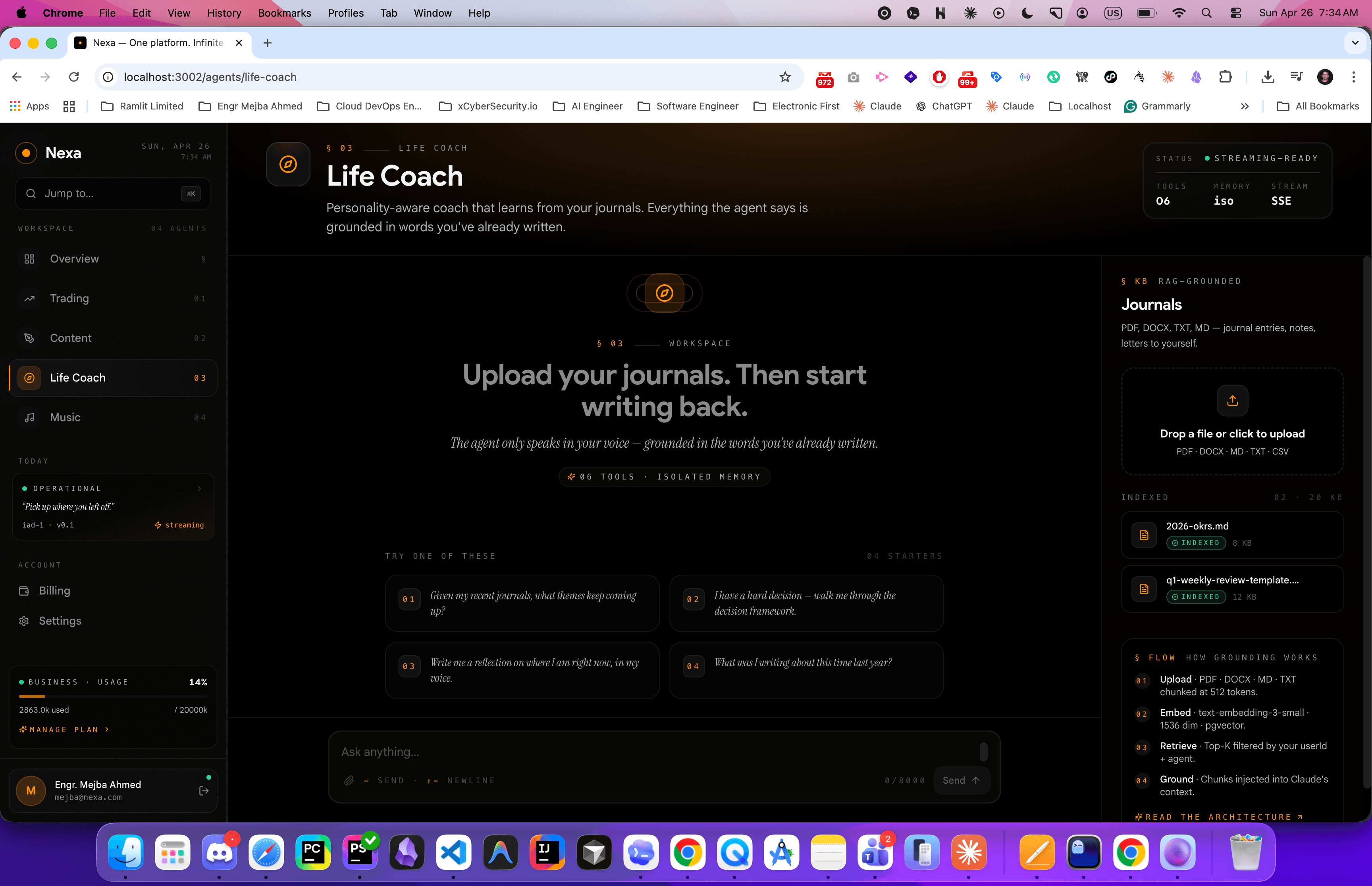 Nexa — Multi-Agent AI Dashboard with Claude-Powered Specialists - Screenshot 4