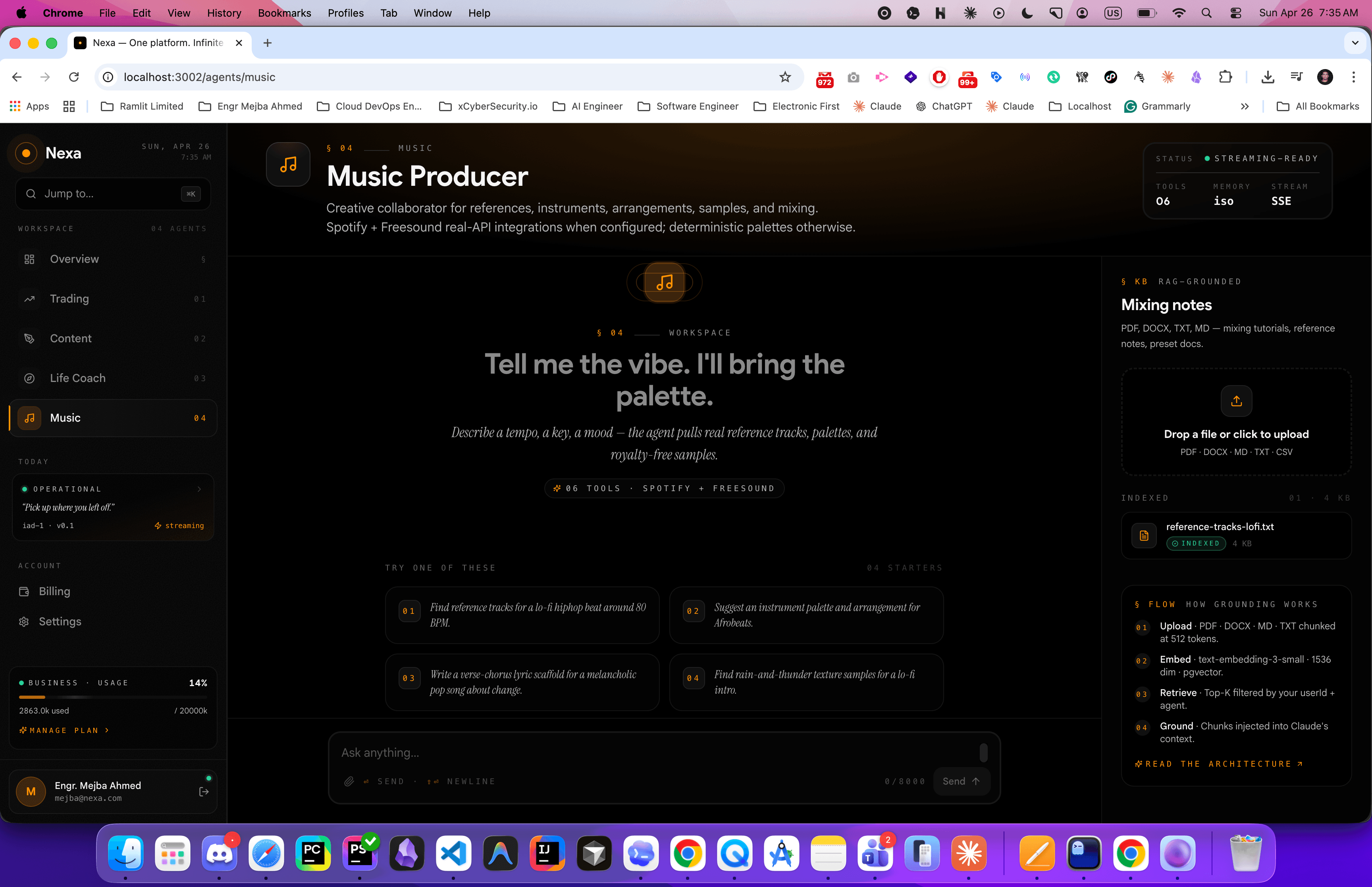 Nexa — Multi-Agent AI Dashboard with Claude-Powered Specialists - Screenshot 5