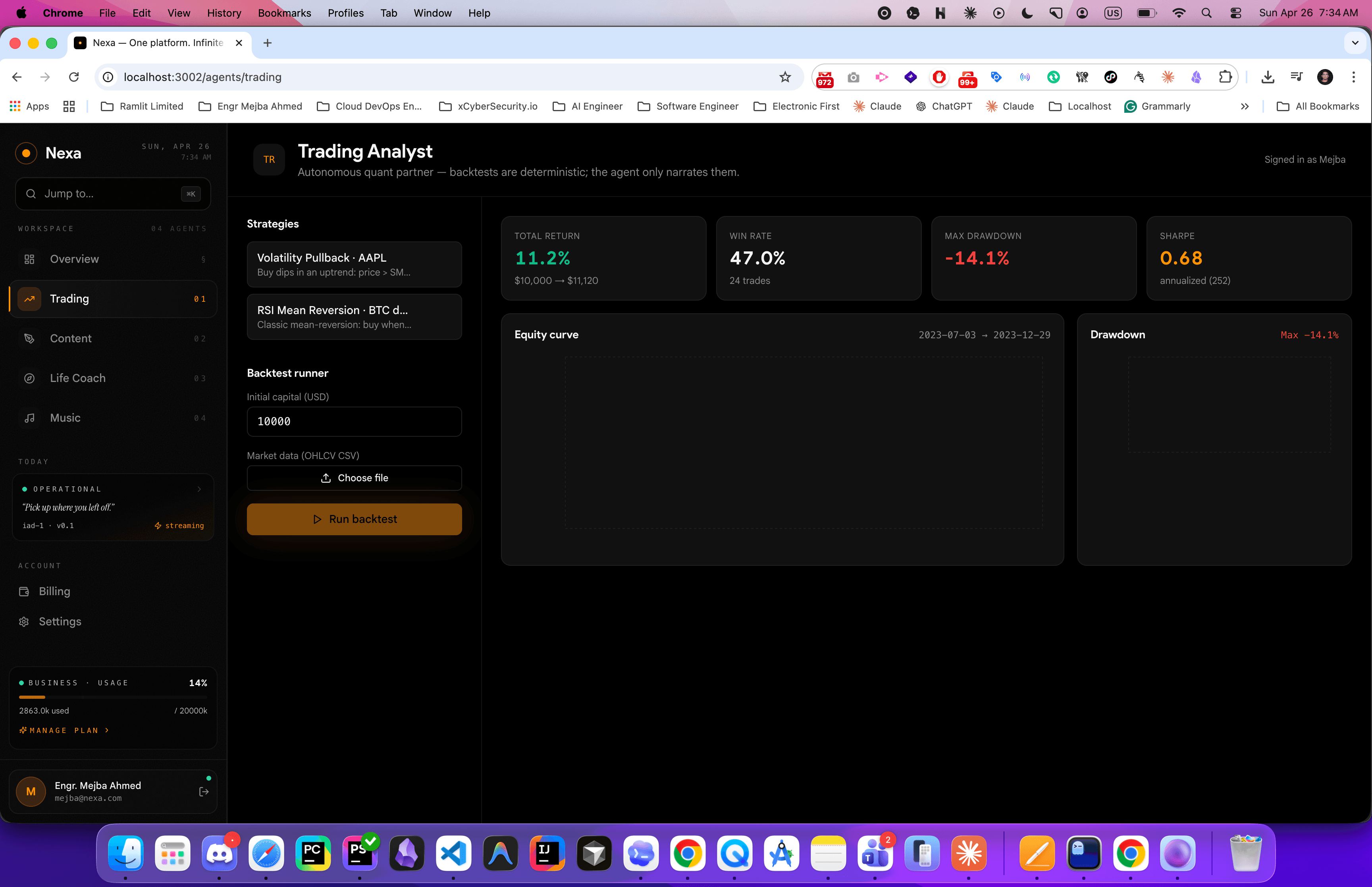 Nexa — Multi-Agent AI Dashboard with Claude-Powered Specialists - Screenshot 6