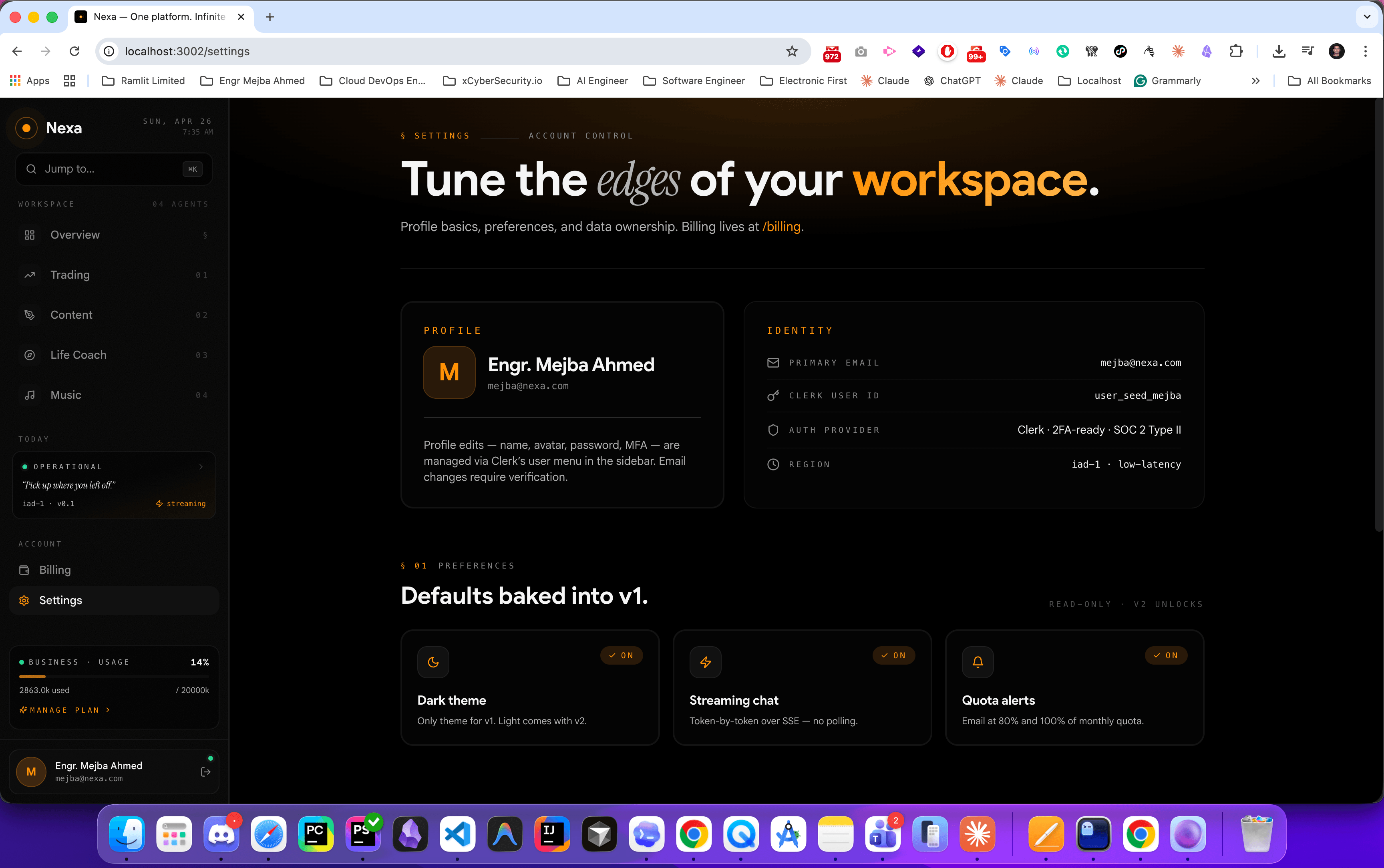 Nexa — Multi-Agent AI Dashboard with Claude-Powered Specialists - Screenshot 7