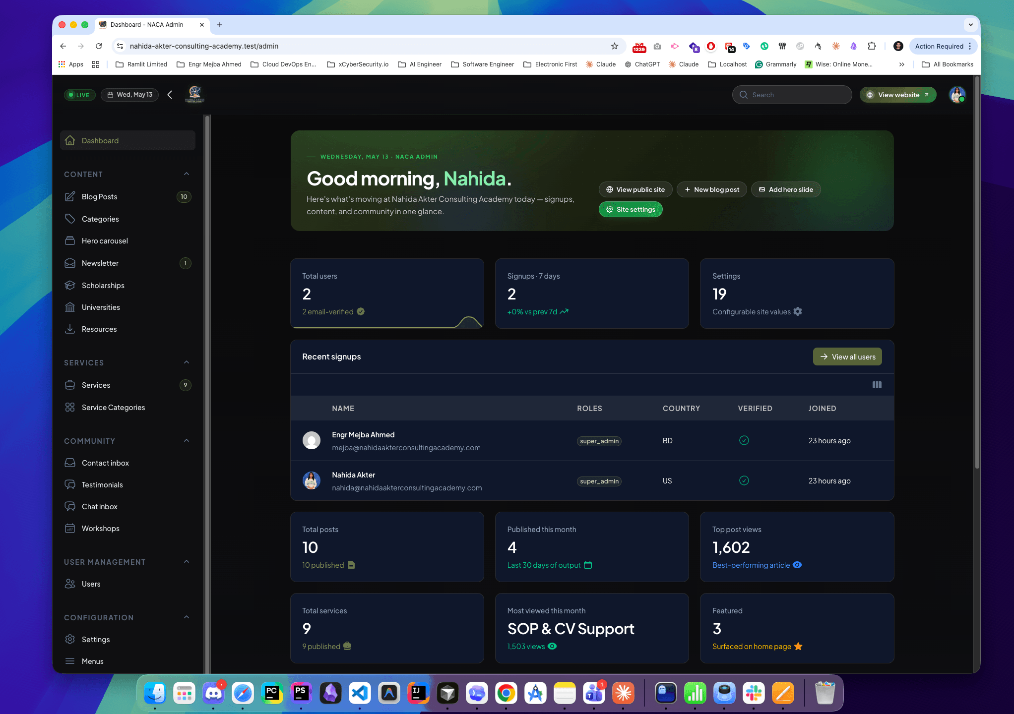 Enterprise Admin Dashboard for AI-Powered Consultancy SaaS