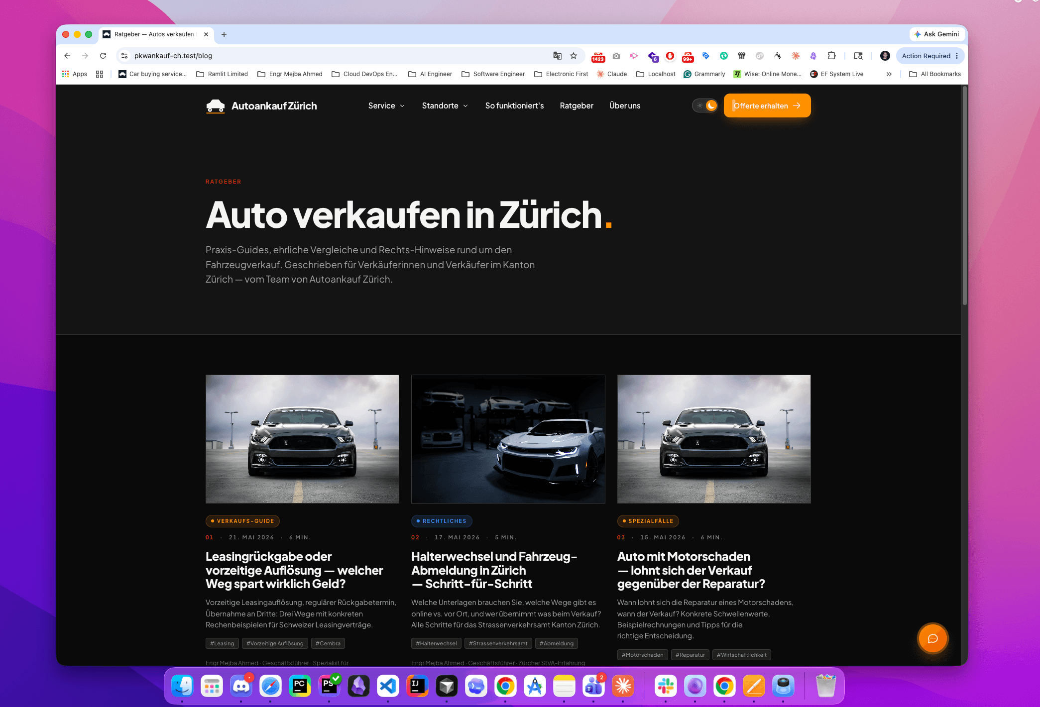Autoankauf Zürich — Swiss Car-Buying Platform with Laravel 13 + Filament 5 - Screenshot 2